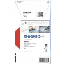 Bosch Expert ACZ 105 ET Carbide segmentsågklinga för multiverktyg med kompatibilitetslista och användningsanvisningar på baksidan.