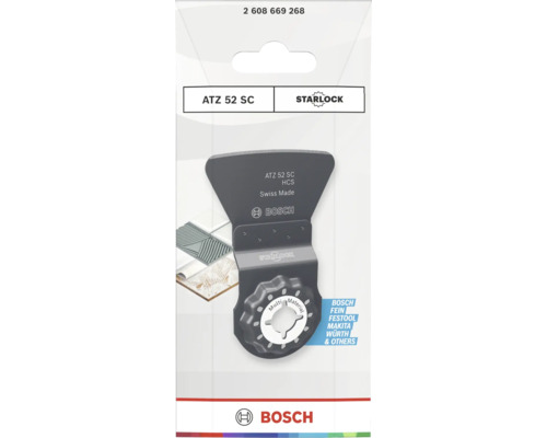Bosch Starlock skrapa ATZ 52 SC för multiverktyg avsedd för borttagning av murbruk och kakellim.