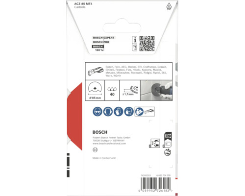 Bosch Expert ACZ 85 MT4 karbidsegmentblad för multiverktyg diameter 85 millimeter