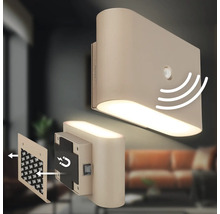 LED vägglampa med rörelsesensor och magnetfäste för väggmontering med självhäftande remsa.