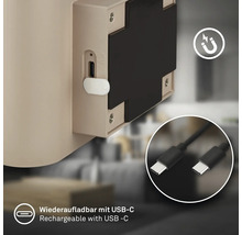Uppladdningsbar lampa med USB typ C-port och magnetisk montering.