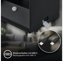 Vägglampa med rörelsesensor och USB-C laddningsport inklusive laddningskabel