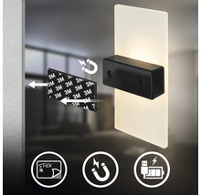 Vägglampa med magnethållare tejp och uppladdningsbart batteri med USB laddningsport