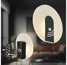 Rund LED vägglampa med rörelsesensor och magnetfäste för enkel väggmontering.