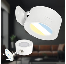 Magnetisk LED vägglampa med kulled för montering med självhäftande kuddar.