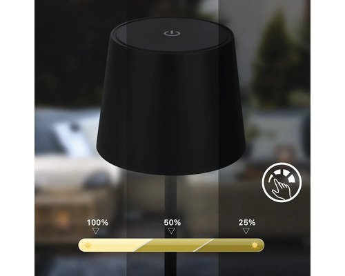 Dimbar LED lampa med touch funktion för steglös ljusstyrkereglering från 25 procent till 100 procent