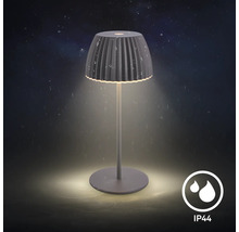 Modern LED bordslampa for utomhusbruk med skarm och kapslingsklass IP44 for skydd mot vattenstank