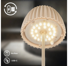 LED bordslampa med batteri och USB-C laddningsanslutning samt av och på knapp