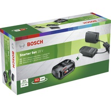 Bosch startpaket 18 volt med litiumjonbatteri och laddare i förpackning