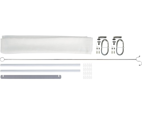 Komplett gardinstångsset med gardin, stång, beslag och tillbehör