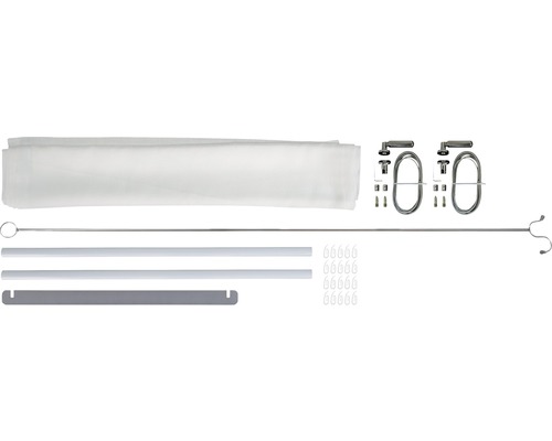 Duschdraperisats med duschdraperistång, duschdraperi och monteringstillbehör