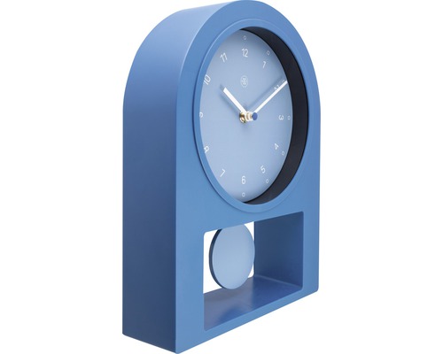 Blå bordsklocka med pendel