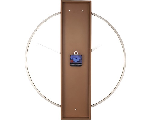 Baksida av en väggklocka med en cirkulär design