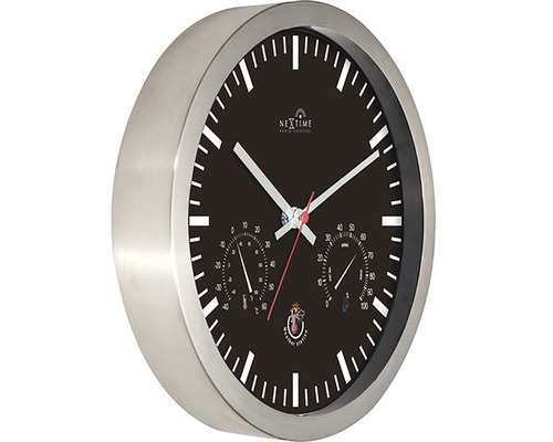 Nextime Radiostyrd väggklocka med termometer och hygrometer