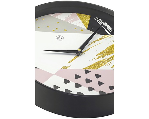 Väggklocka med geometriskt mönster för inredning