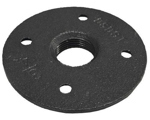 Svart rörfläns i smidesjärn med fyra hål