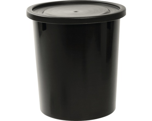 Svart plasthink med lock