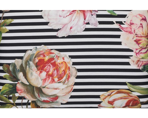 Tyg med blommönster och ränder