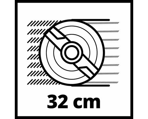 Symbol för ett skärverktyg med en diameter på 32 centimeter