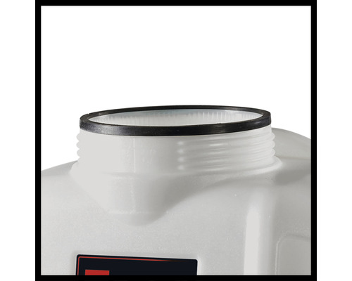 Detaljvy av en behållare med gänga och tätning