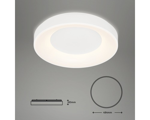 Rund taklampa med måtten 484 mm diameter och 83 mm höjd