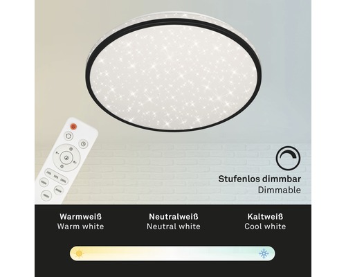 Rund LED-taklampa med stjärneffekt och fjärrkontroll