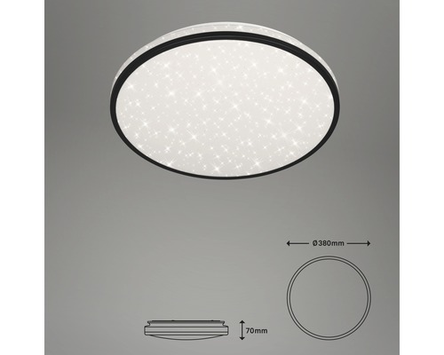 Rund taklampa med stjärnhimmelmotiv och måttangivelser