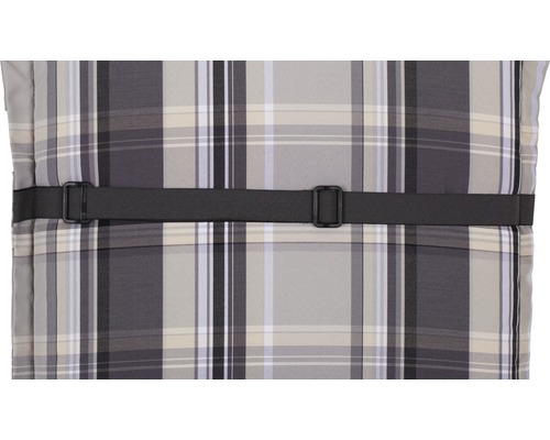 Vadderad trädgårdsstolsdyna med rutmönster och fästband