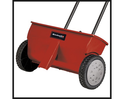 Einhell spridningsvagn med hjul och handtag
