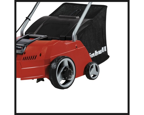 Elektrisk gräsmattluftare med uppsamlingskorg för trädgårdsskötsel