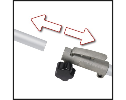 Anslutning av två stänger med skruv och två pilar