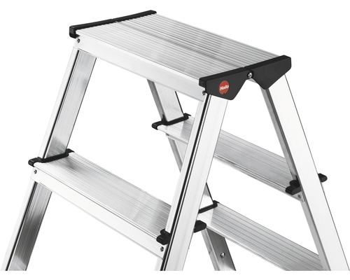 Fällbar aluminiumstege med två steg