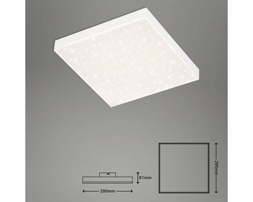Fyrkantig taklampa med stjärnhimmeleffekt och måttangivelser