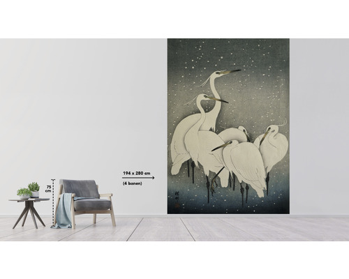 Fibertapet med hägermotiv, 194 cm x 280 cm