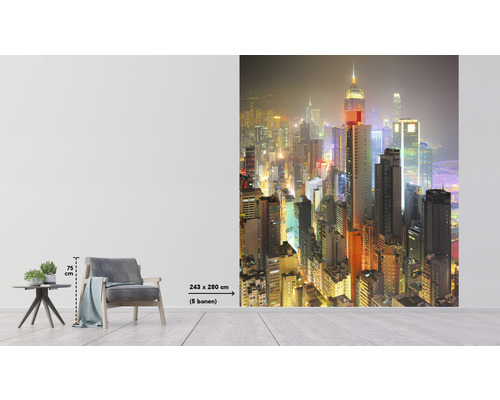 Fototapet med motiv av skyline, mått 243 x 280 centimeter