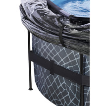 Detaljvy av en ovanmarkspool med skydd