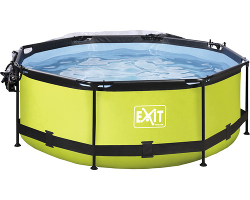 Pool EXIT Lime Ø244x76cm inkl. filterpump & överdrag grön