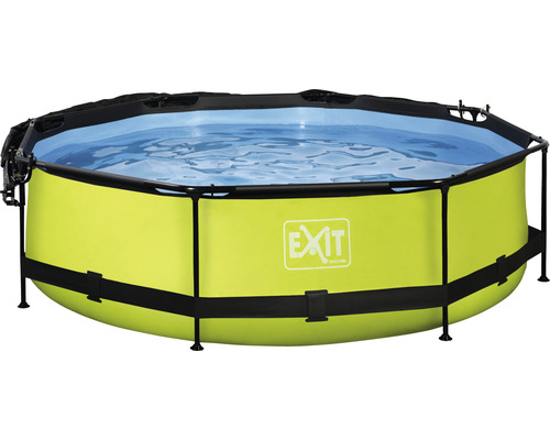 Pool EXIT Lime Ø300x76cm inkl. filterpump & soltak grön