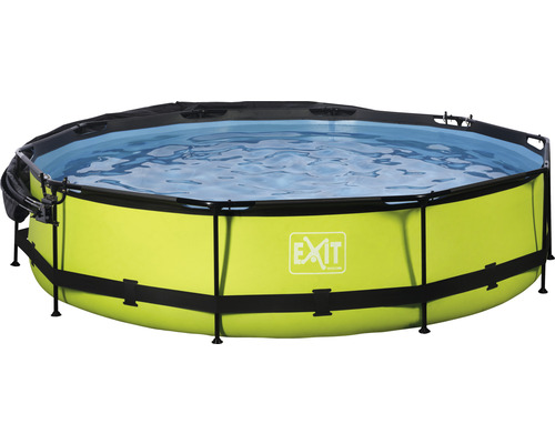 Pool EXIT Lime Ø360x76cm inkl. filterpump & soltak grön