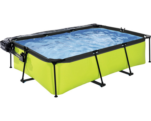 Pool EXIT Lime 220x150x65cm inkl. filterpump & överdrag grön