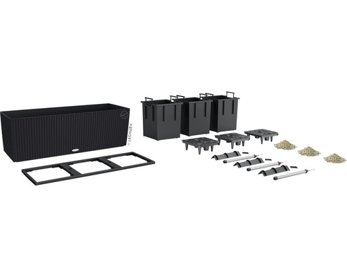 Lechuza planteringslåda med insatser, bevattningsset och substrat