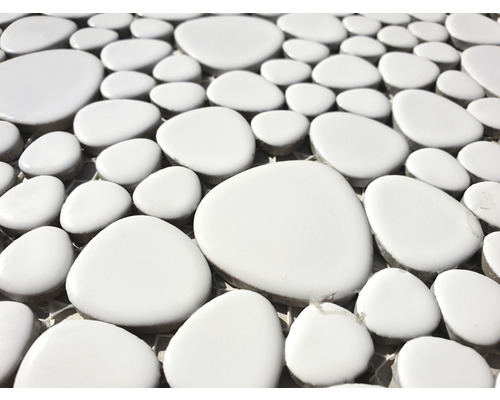 Vit keramisk mosaik med stenutseende