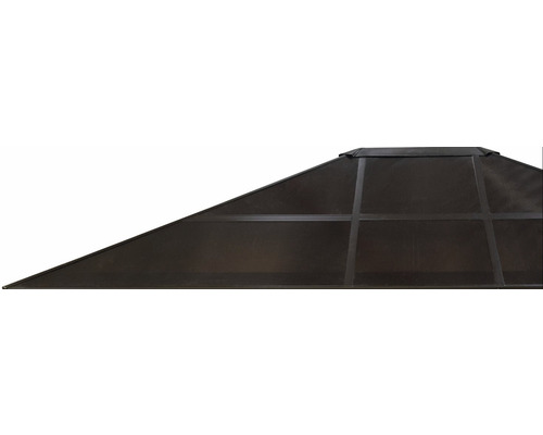 Detaljvy av ett paviljongtak med inramade paneler