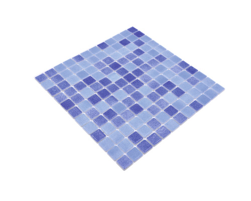 Mosaikplatta med kvadratiska, blå element