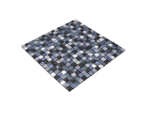 Mosaikplatta av glas och sten