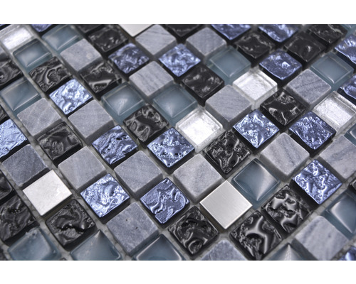 Mosaikplatta av glas och sten, kvadratisk