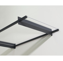 Tak med stålram och glas