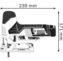 Bosch GST 12V-70 sticksåg med dimensionerna 239 mm x 171 mm