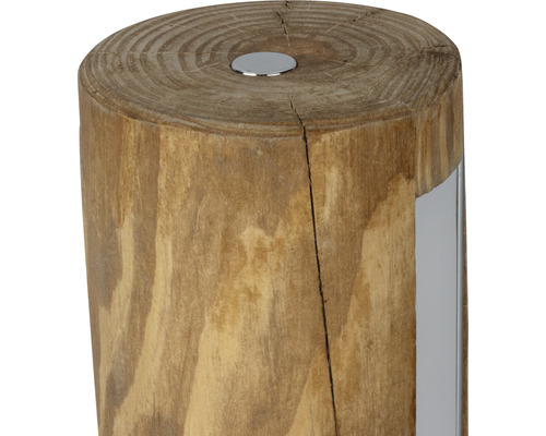 Trästubbe med metallinsats