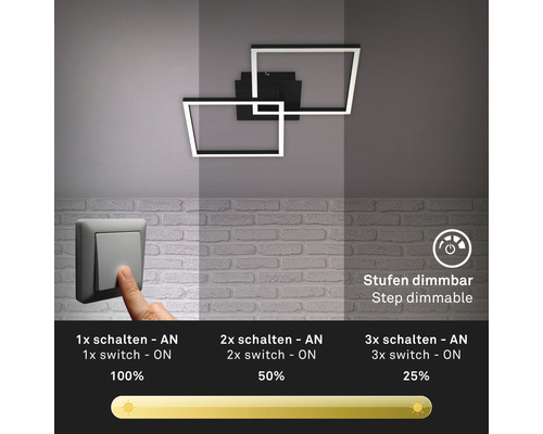 Takskena med dimmerfunktion och väggströmbrytare